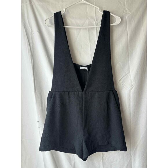 Onia Crinkle Pull On Romper in Black Womens Size Small - Picture 1 of 3